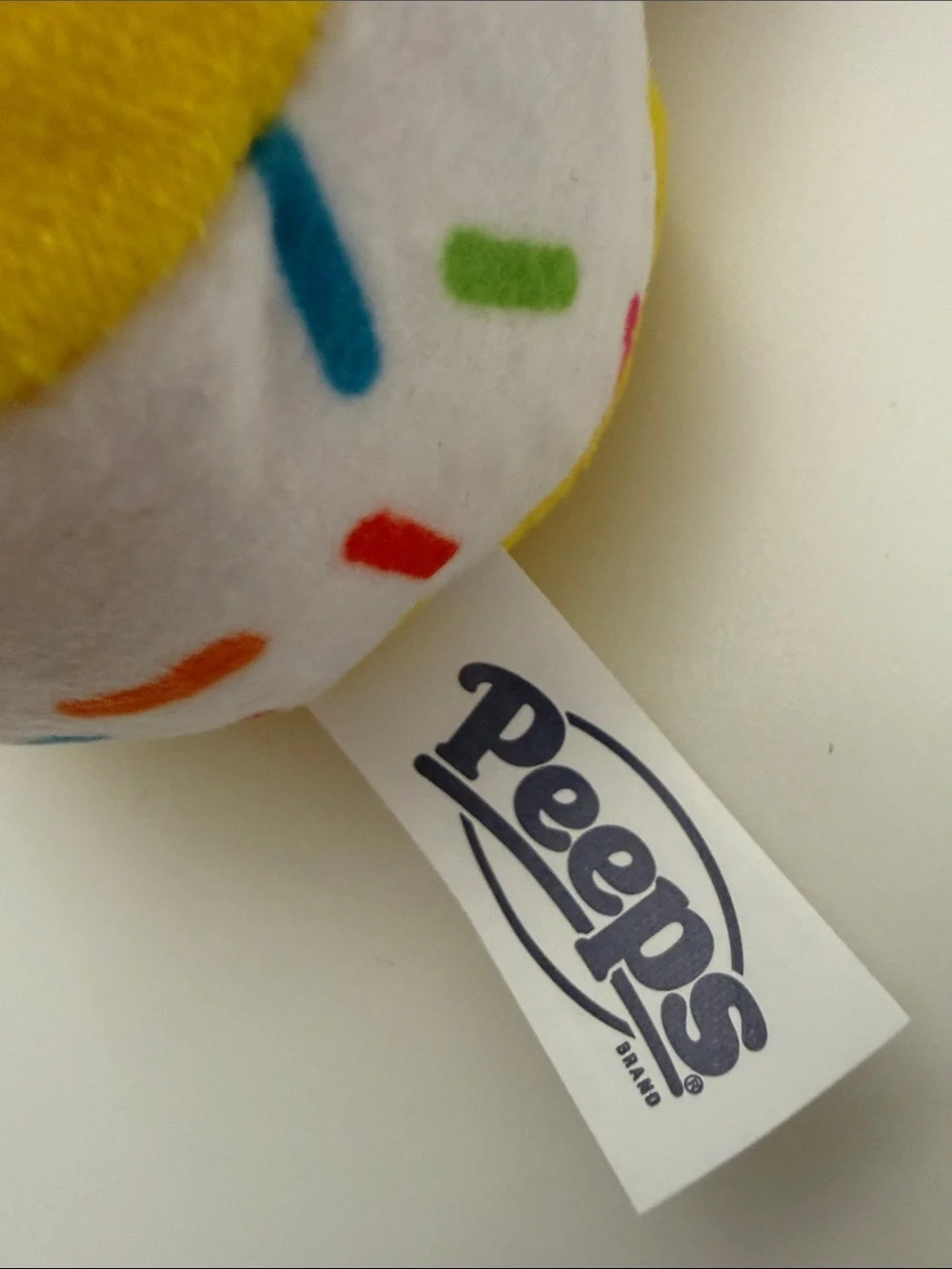Peeps 8 Inch Yellow with Confetti Pattern on Sides/Top/Bottom Bunny Plushie